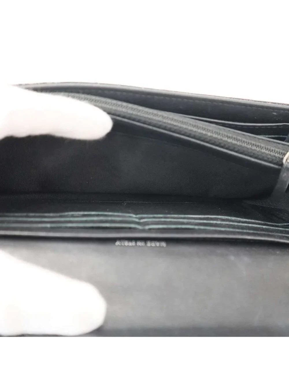 Chanel Quilted Patent CC Logo Wallet Black